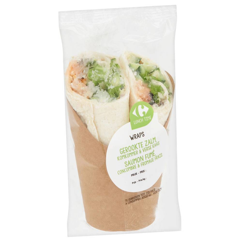 Carrefour Bon Appétit! Wraps Saumon Fumé, Concombre & Fromage Frais 210 g