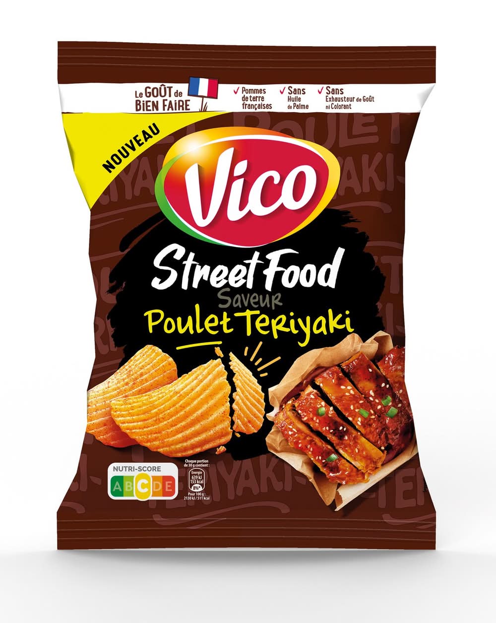 Vico - Chips street food, poulet teriyaki (120g)