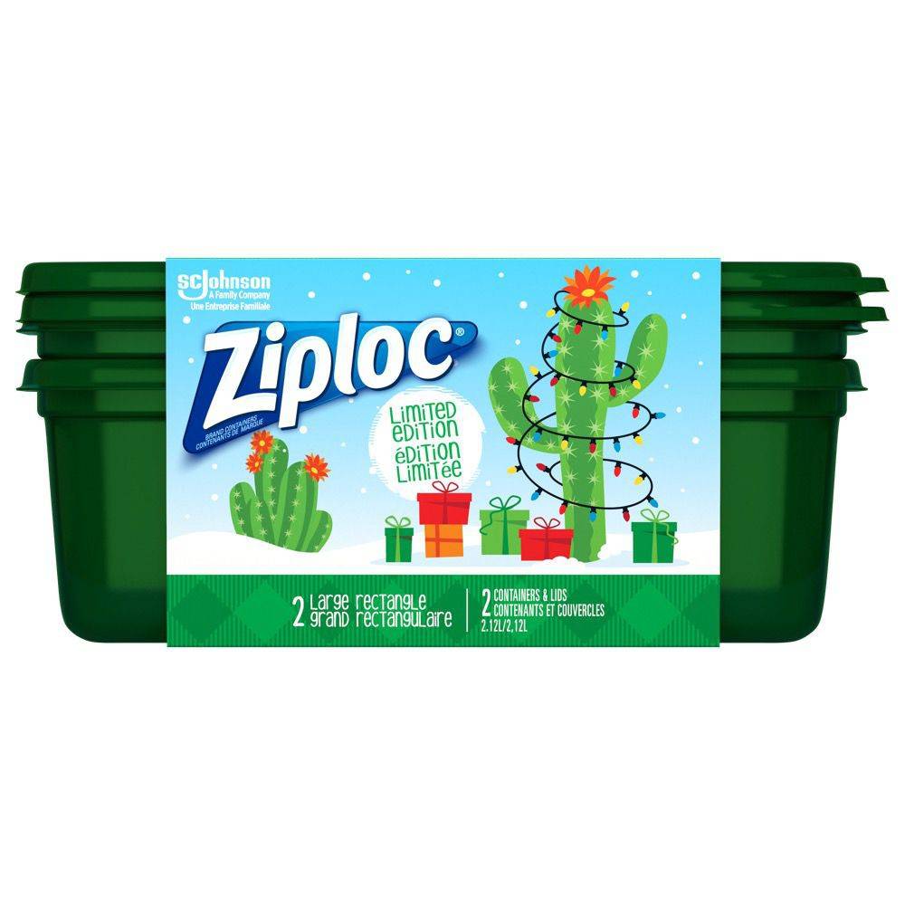 Ziploc Rectangle Containers & Lids Green L Delivery Near Me Order