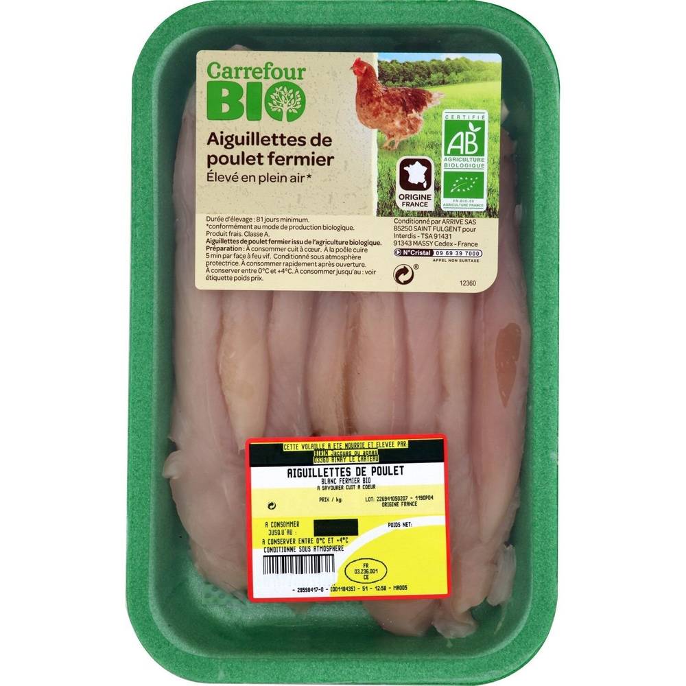 Carrefour Bio - Aiguillettes de poulet blanc fermier
