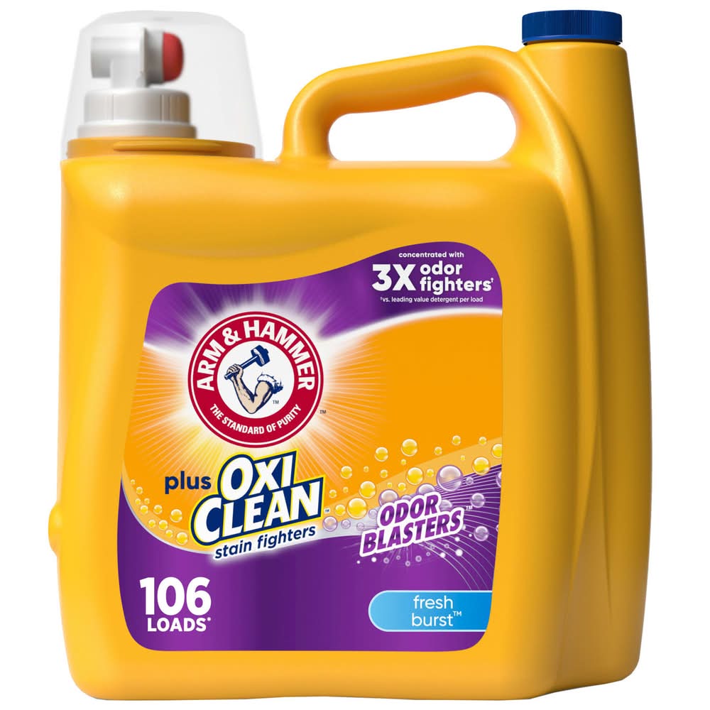 Arm & Hammer Plus Oxiclean Odor Blasters Liquid Laundry Detergent, Fresh Burst (138 oz)