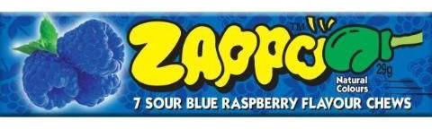 Zappo Fruit Chews, Sour Blue Raspberry (1 oz, 7 ct)