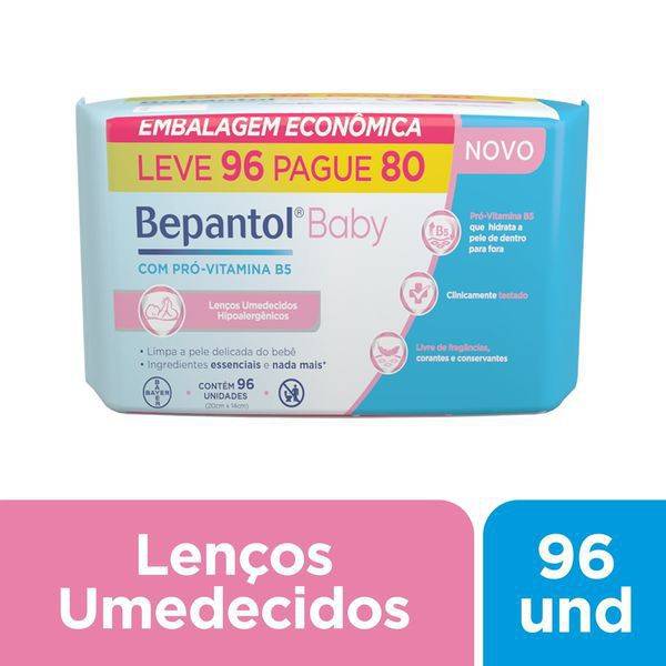 Bayer lenços umedecidos bepantol baby (96 lenços)