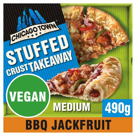 Chicago Town Frozen Vegan Stuffed Sticky BBQ Jackfruit Pizza 490g
