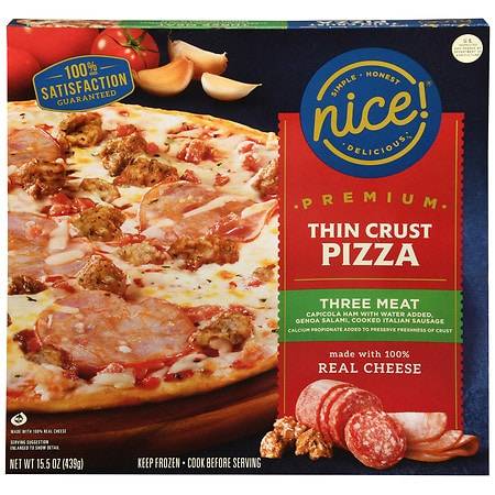 Nice! Three Meat Thin Crust Pizza