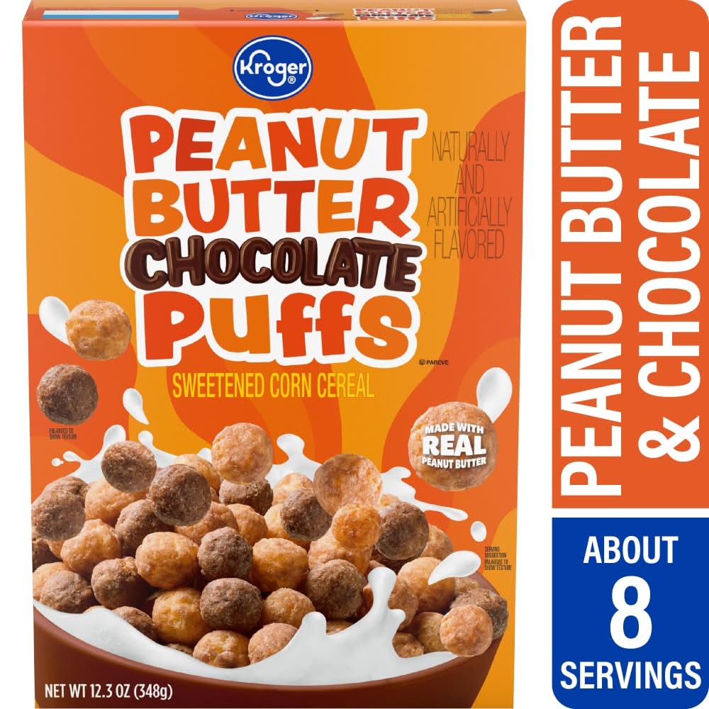 Kroger Puffs Corn Cereal, Peanut Butter & Chocolate (12.3 oz)