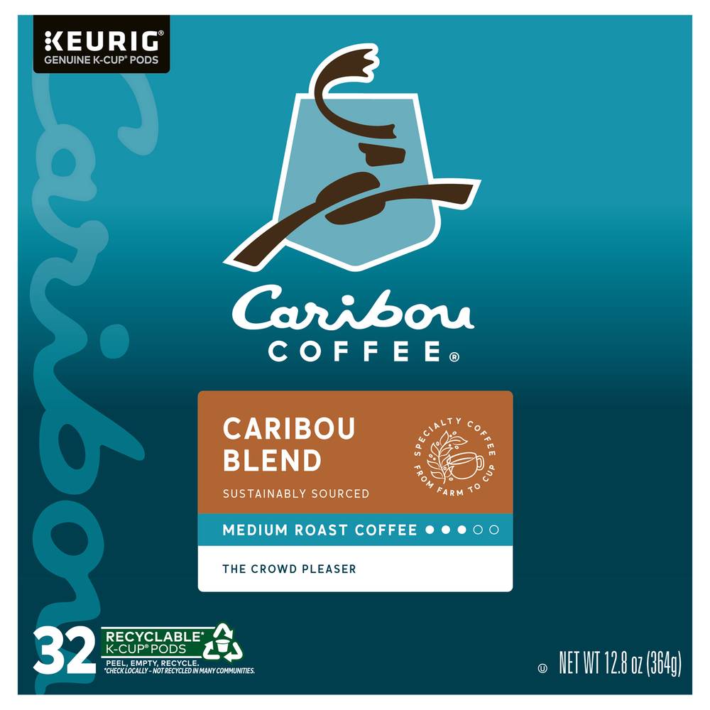 Caribou Coffee Blend Medium Roast K-Cup Pods (12.8 oz)