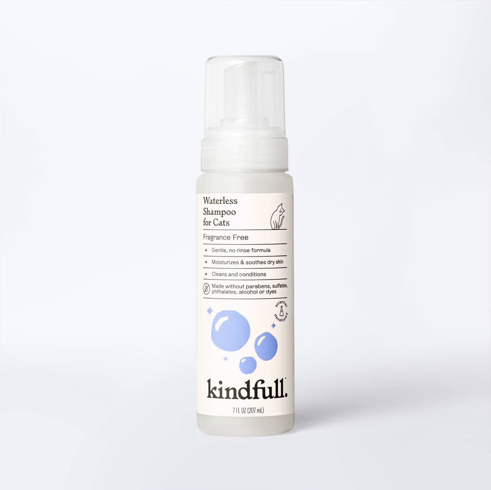 Kindfull Fragrance Free Waterless Cat Shampoo (7 oz)