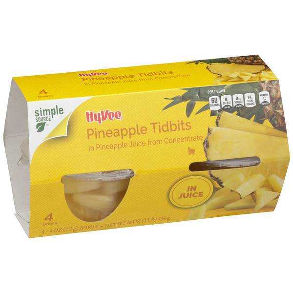 Hy-Vee Pineapple Tidbits in Pineapple Juice From Concentrate