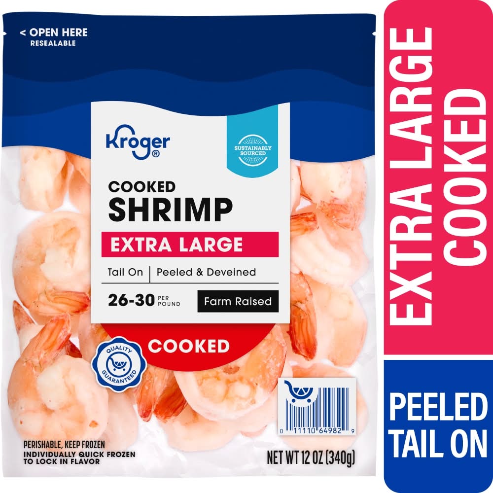 Kroger Cooked Peeled & Deveined Tail on Shrimp, XL (12 oz)