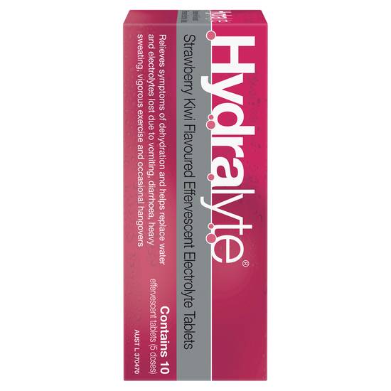 Hydralyte Effervescent Strawberry Kiwi Tablet 10 pack