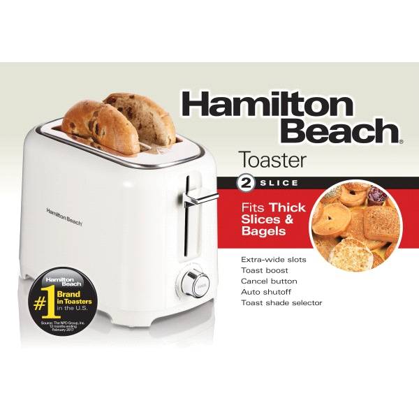 Hamilton Beach 2 Slice Cool Touch White Toaster