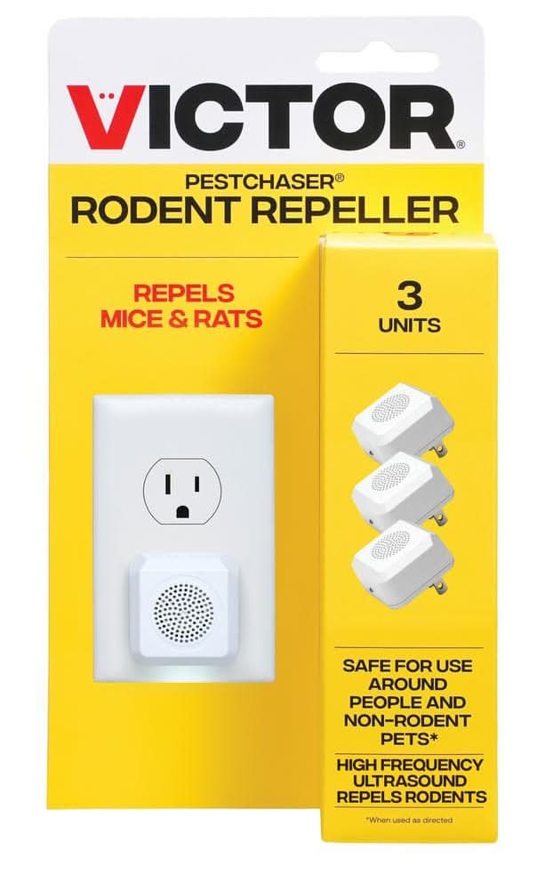 Victor Pestchaser Mini Electronic Rodent Repeller With Nightlight (3-Pack) - Repels Mice And Rats