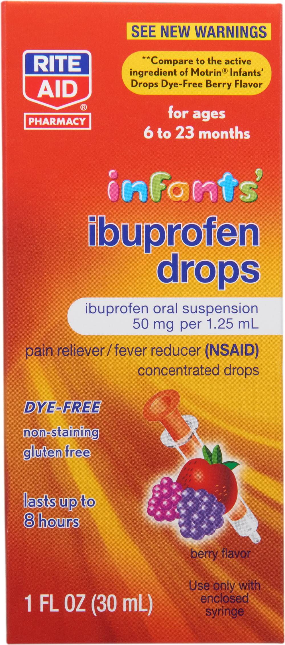 Rite Aid Infants' Ibuprofen Oral Suspension Drops, Berry (1 fl oz)