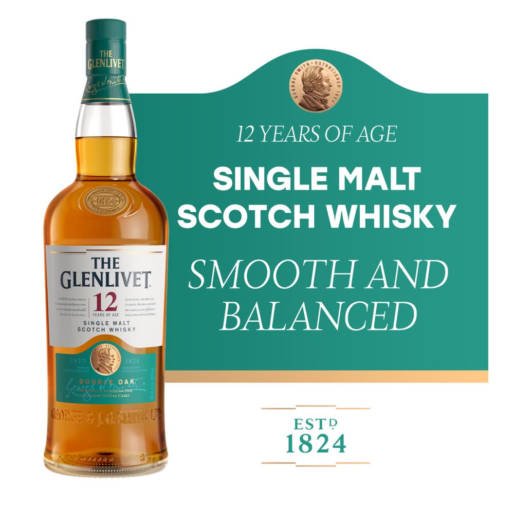 The Glenlivet Smooth & Balanced Single Malt Scotch Whisky 12 Year Old (750 ml)