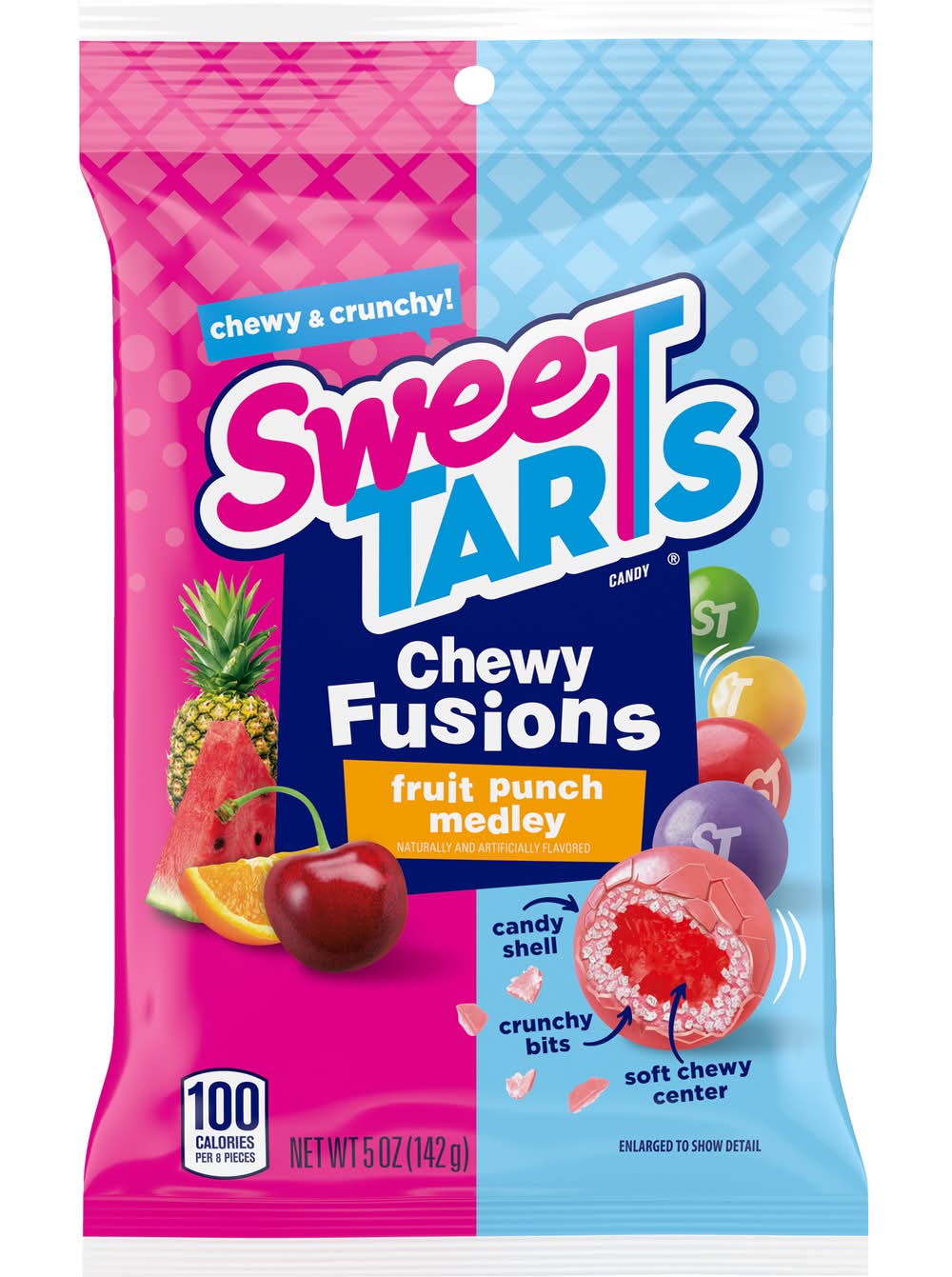 SweeTARTS Chewy Fusions Candy, Fruit Punch Medley (5 oz)