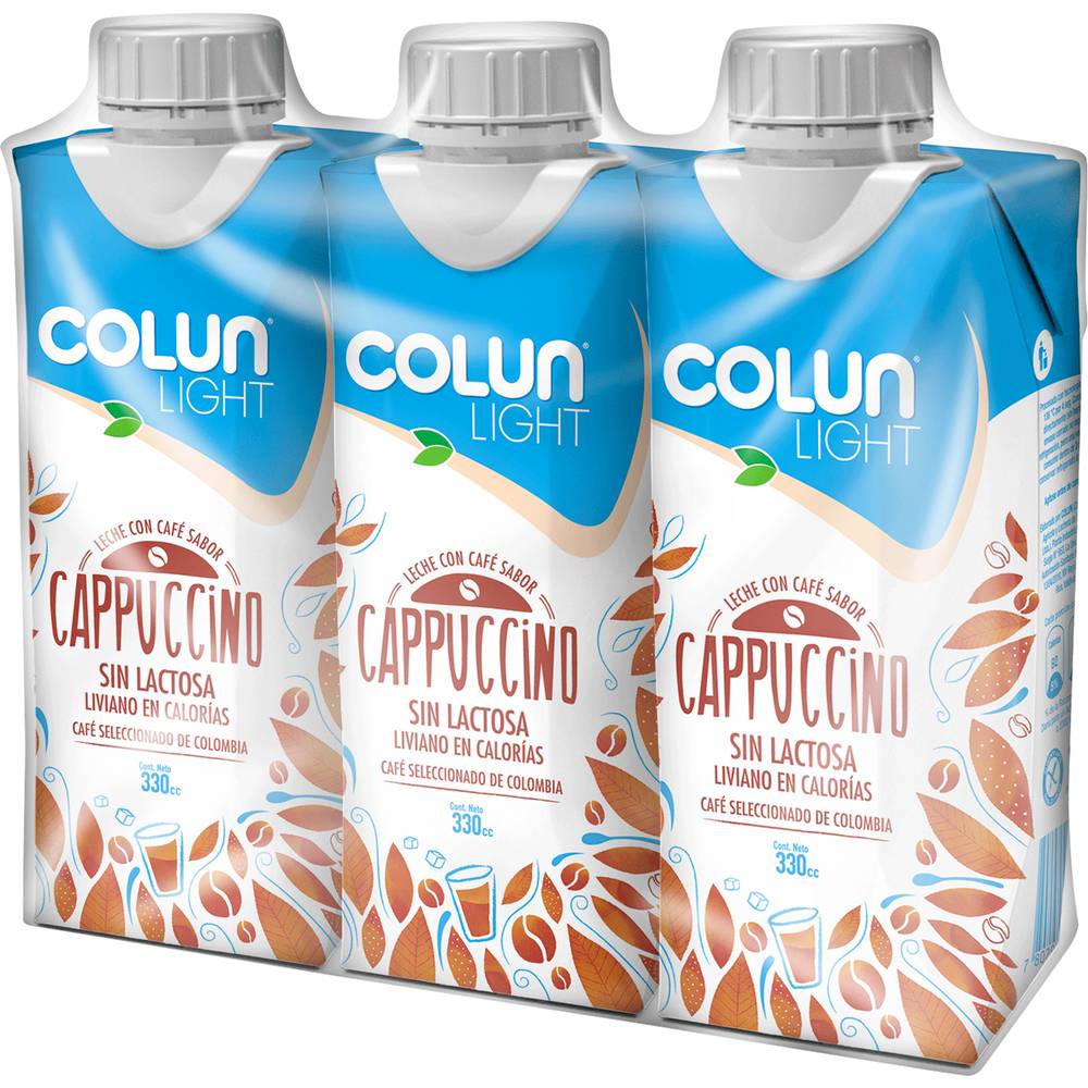 Colun leche sabor cappuccino light pack (3 u x 330 ml c/u)