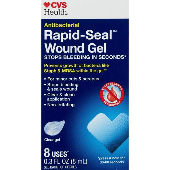 CVS Health Antibacterial Rapid-Seal Wound Gel, 8 Uses, 0.3 fl oz