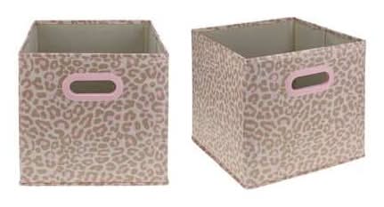 Cheetah Print Cube Storage Bins 2-Pack