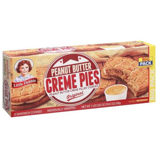Little Debbie Original Peanut Butter Creme Pies Sandwich Cookies (6 ct)