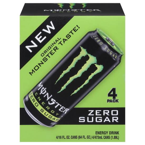 Monster Absolutely Zero Energy Drink (4 pack, 16 fl oz)