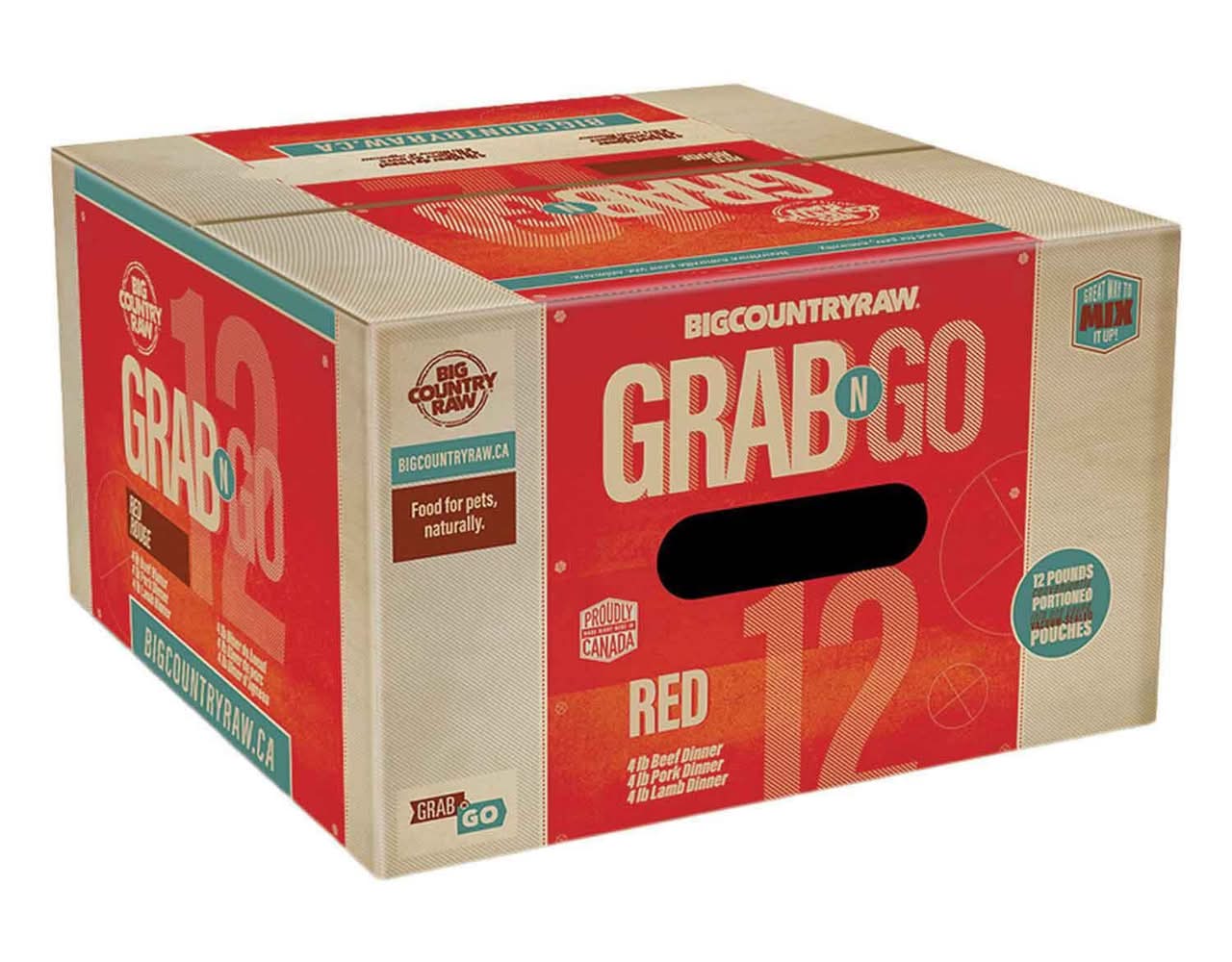 Big Country Raw Grab N Go Red Deal Dog Food, 12 lb