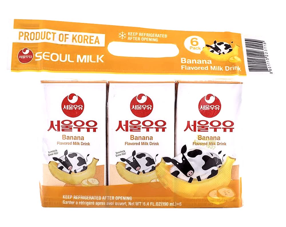 Seoul Milk Milk Drink, Banana (6.4 fl oz, 6 ct)