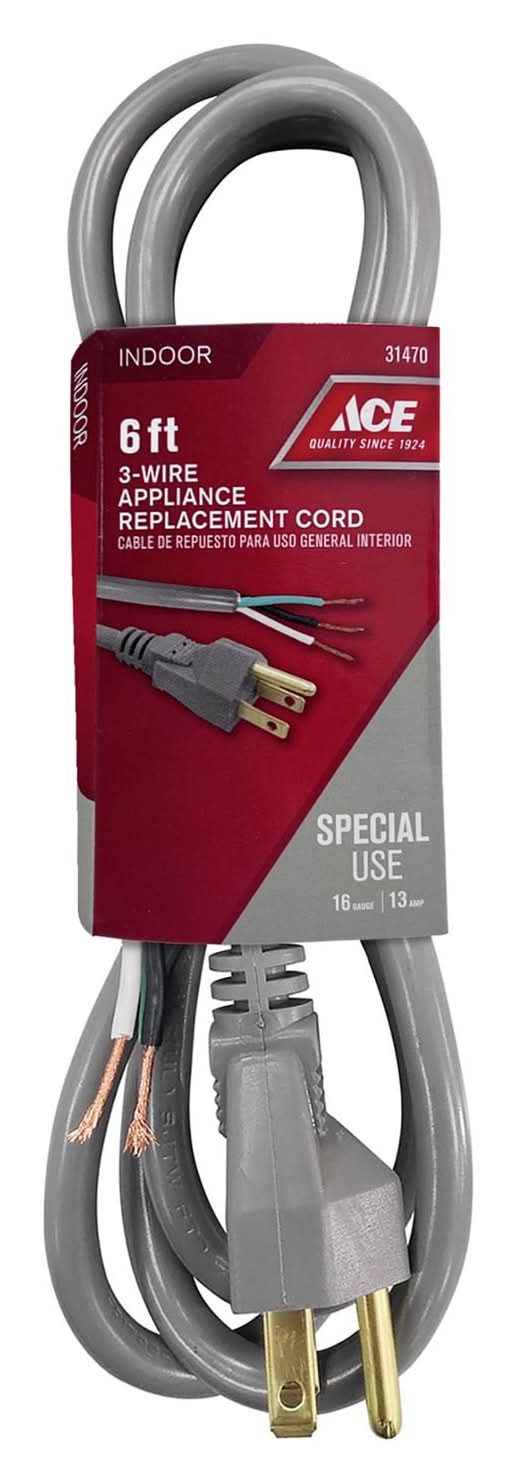 ACE 16/3 Sjt 125 V 6 Ft. L Appliance Cord