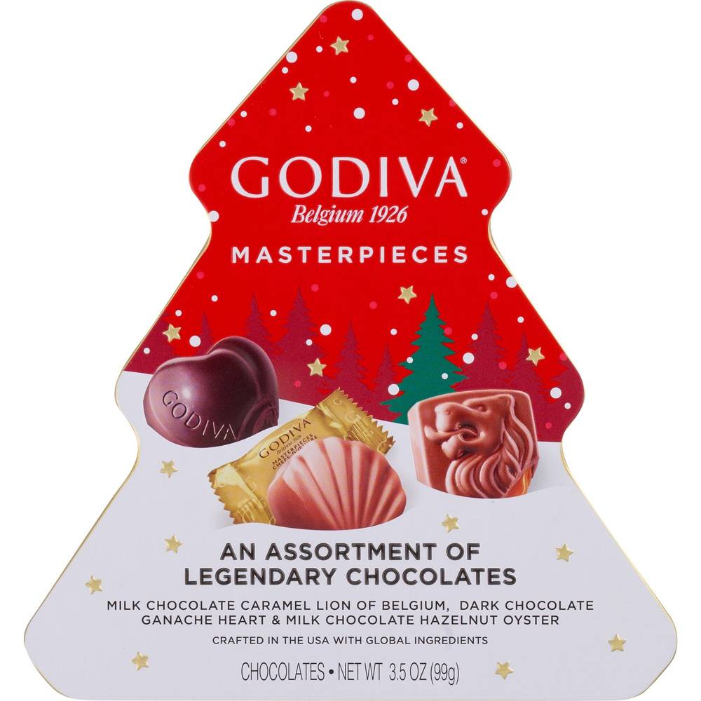 Godiva Holiday Tree Tin, 3.5 Oz