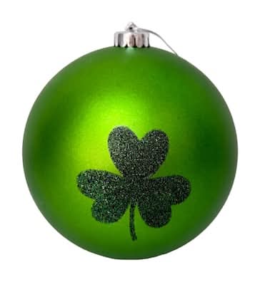 6" Green Shamrock Shatterproof Ball Ornament By Celebrate It