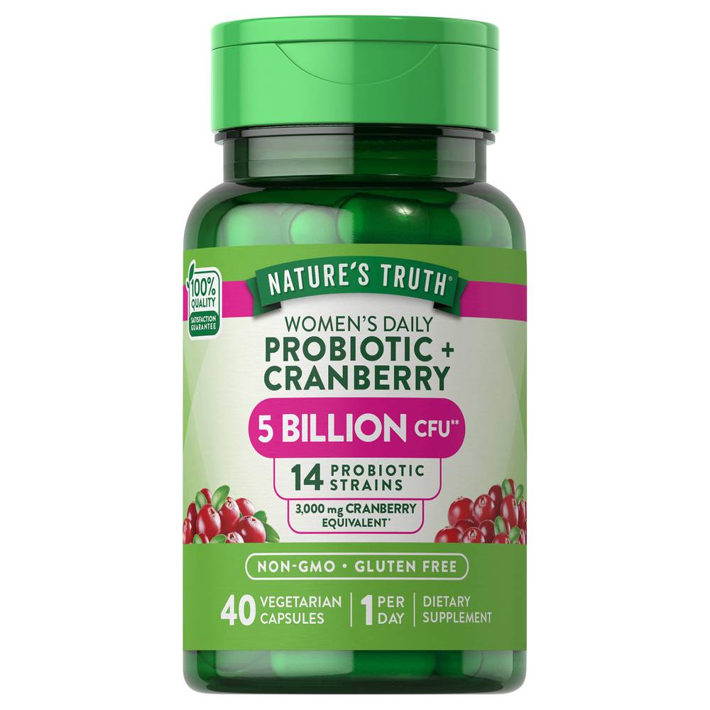 Nature's Truth Women's Probiotic & Cranberry Vegetarian Capsules ( 40 ct )