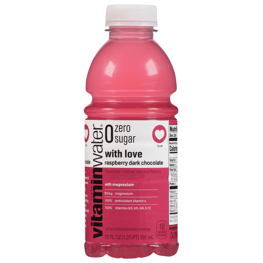 Vitaminwater Sparkling Love Water, Raspberry-Dark Chocolate (20 fl oz)