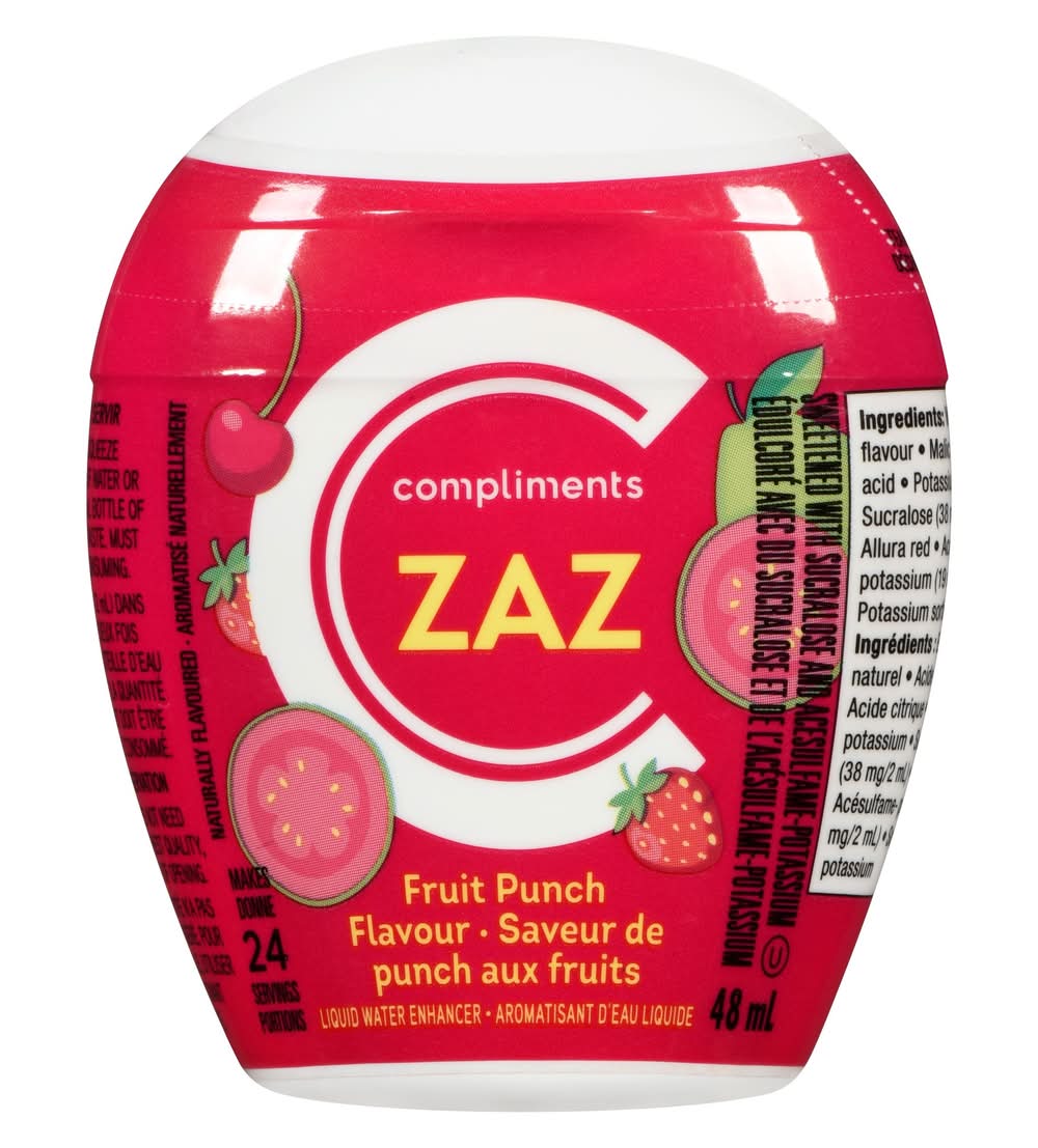 Compliments Zaz Liquid Fruit Punch Water Enhancer (48 ml)
