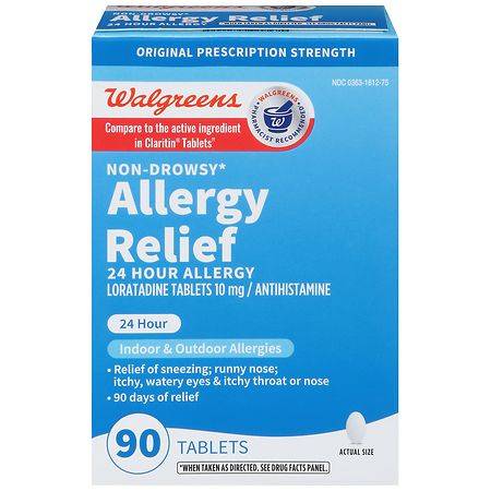 Walgreens Wal-Itin Loratadine Antihistamine Tablets, Non-Drowsey 24 Hour Allergy Relief