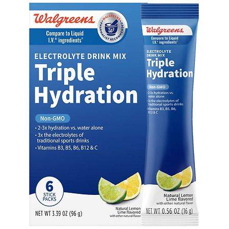 Walgreens Electrolyte Drink Mix Triple Hydration - 0.57 oz x 6 pack
