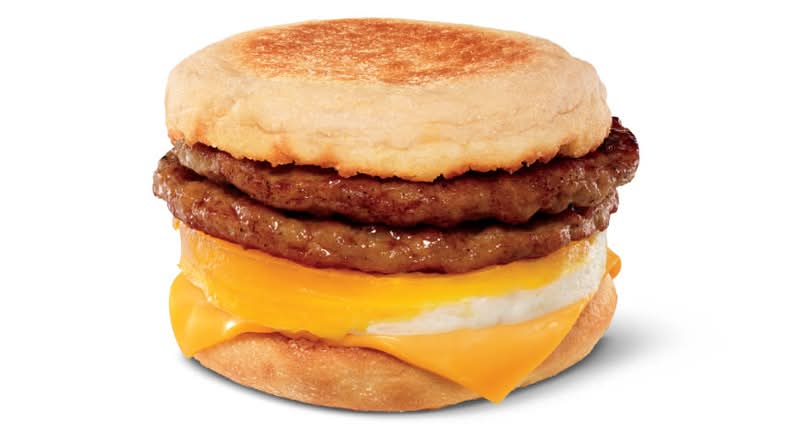 Double Stacked Sausage Breakfast Sandwich