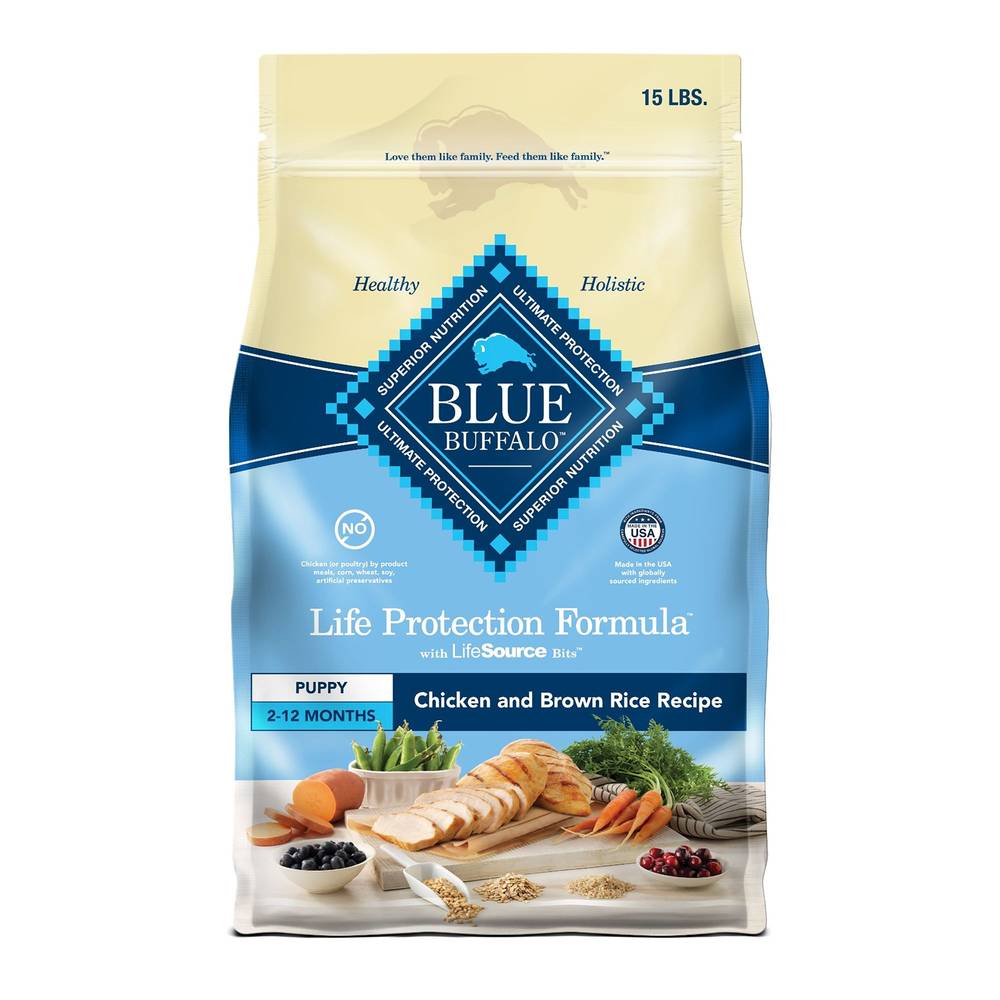 Blue Buffalo® Life Protection Formula™ Puppy Dry Dog Food - Chicken & Brown Rice (Flavor: Chicken & Brown Rice, Size: 15 Lb)