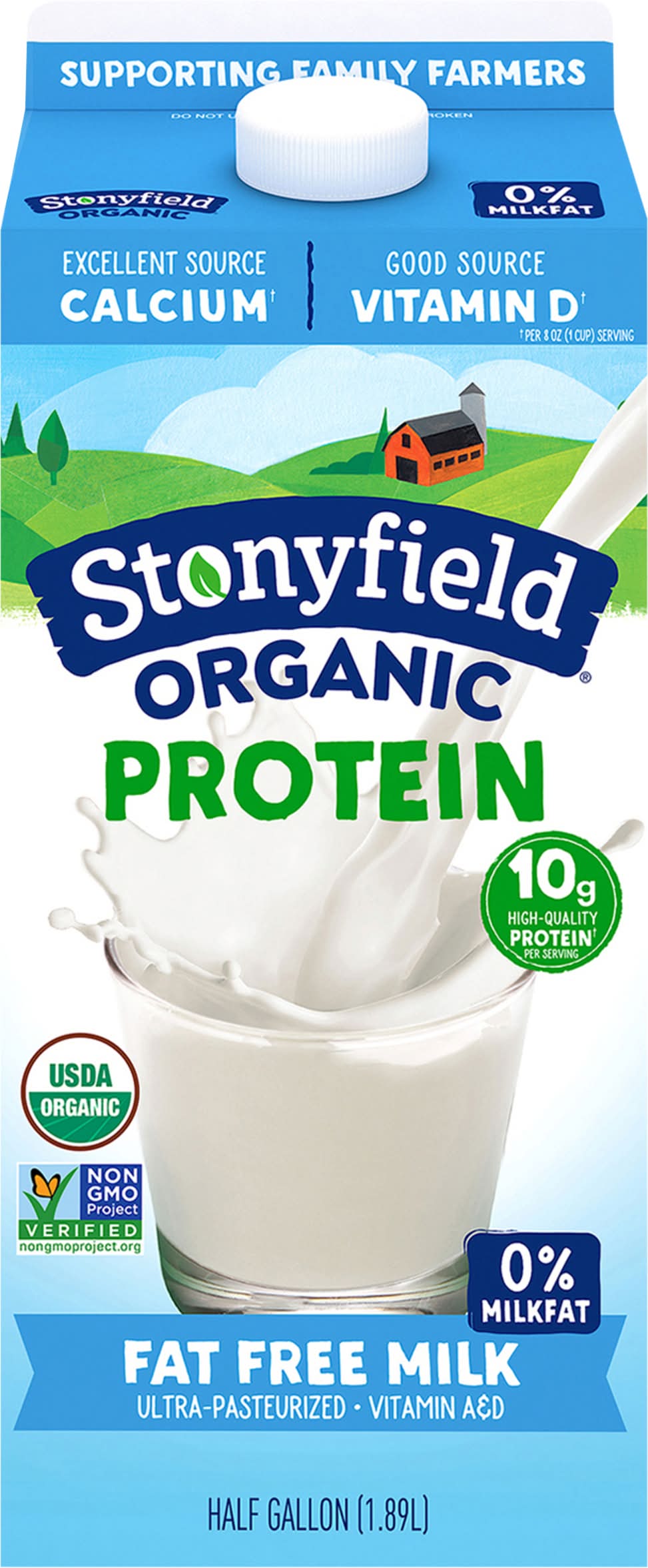 Stonyfield Organic Organic Protein Fat Free Milk (1.89 L)
