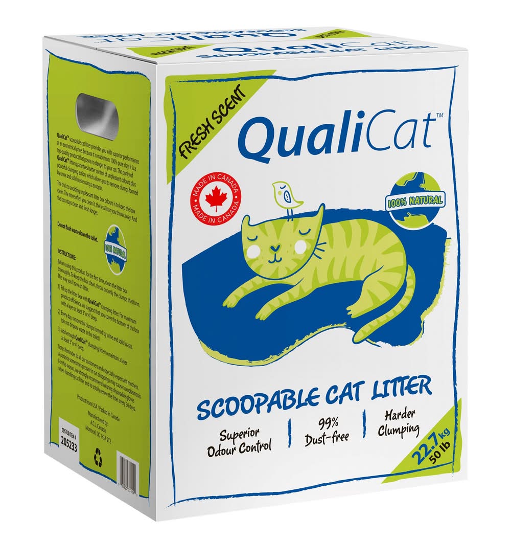 Qualicat - Litière Agglomérante Pour Chats, 22,7 Kg (50 Lb) / QualiCat Scoopable Cat Litter (22.7 kg / 50 Lb)