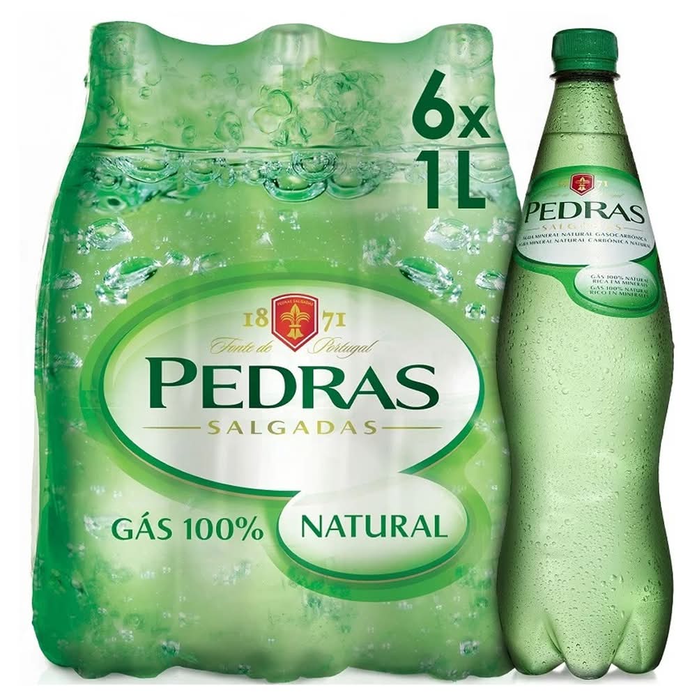 Pedras Salgadas - Ã�gua com GÃ¡s, pack 6 x 1 litro
