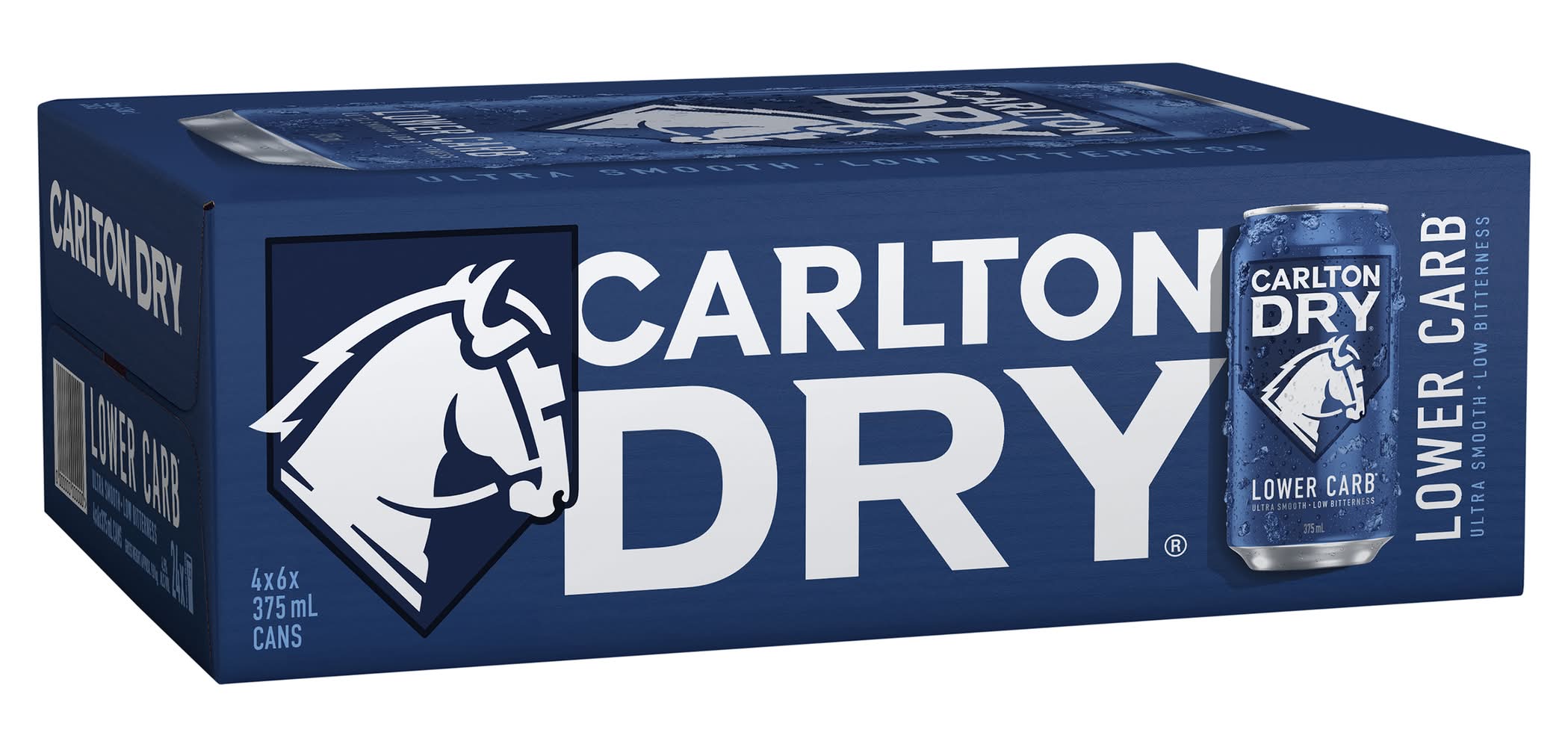 Carlton Dry Lower Carb Lager Beer (24 x 375mL)