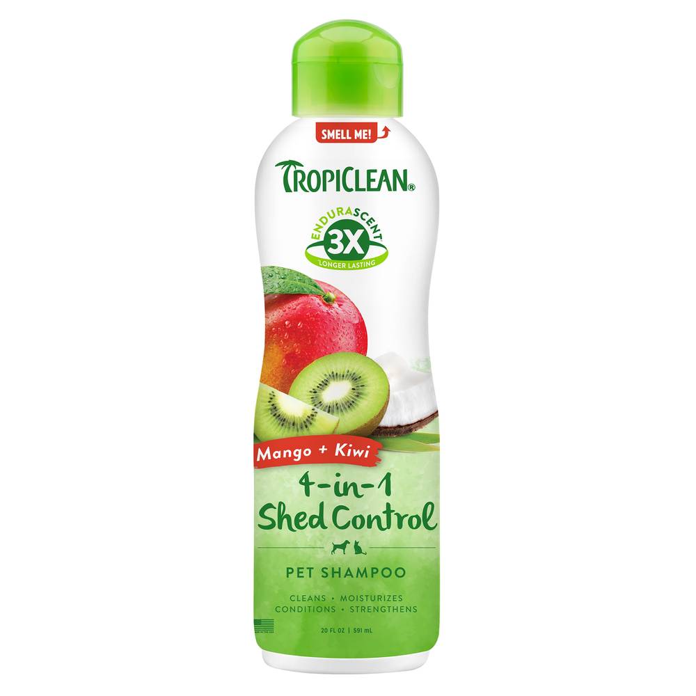 TropiClean® Mango & Kiwi 4-in-1 Shed Control Pet Shampoo (Size: 20 Fl Oz)
