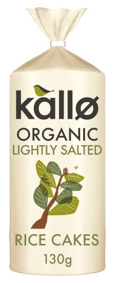 Kallo Organic Lightly Salted Wholegrain Rice Cakes (130g)