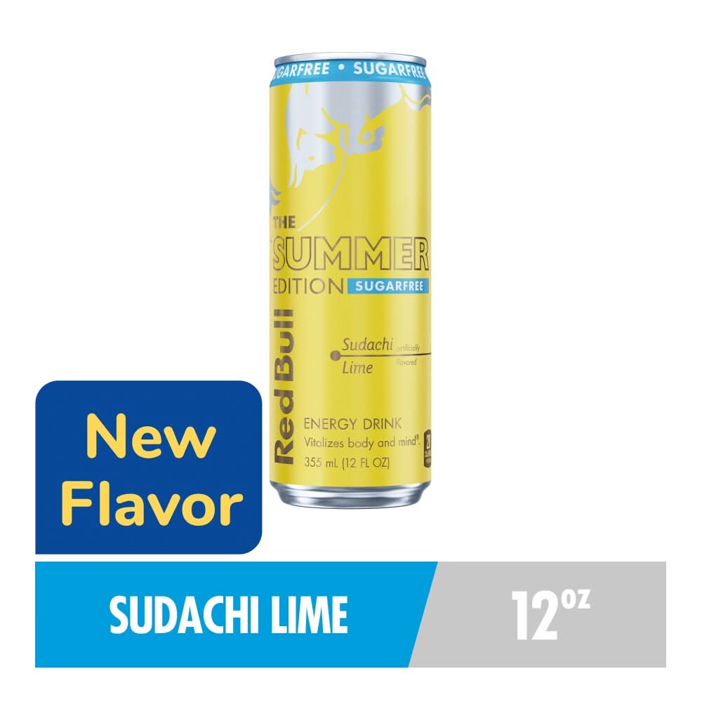 Red Bull Summer Edition Sugarfree Sudachi Lime Energy Drink Can