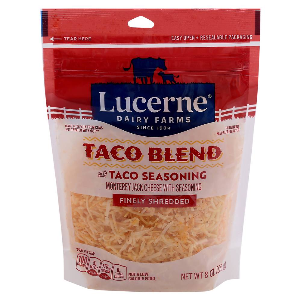 Lucerne Finely Taco Blend With Seasoning Shredded Monterey Jack Cheese (8 oz)