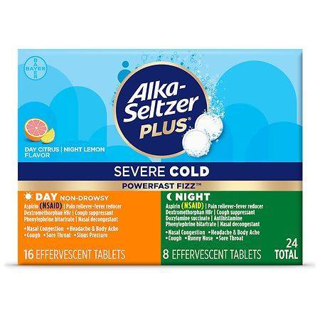 Alka-Seltzer Plus Severe Cold Day + Night Effervescent Tablets (citrus-lemon)