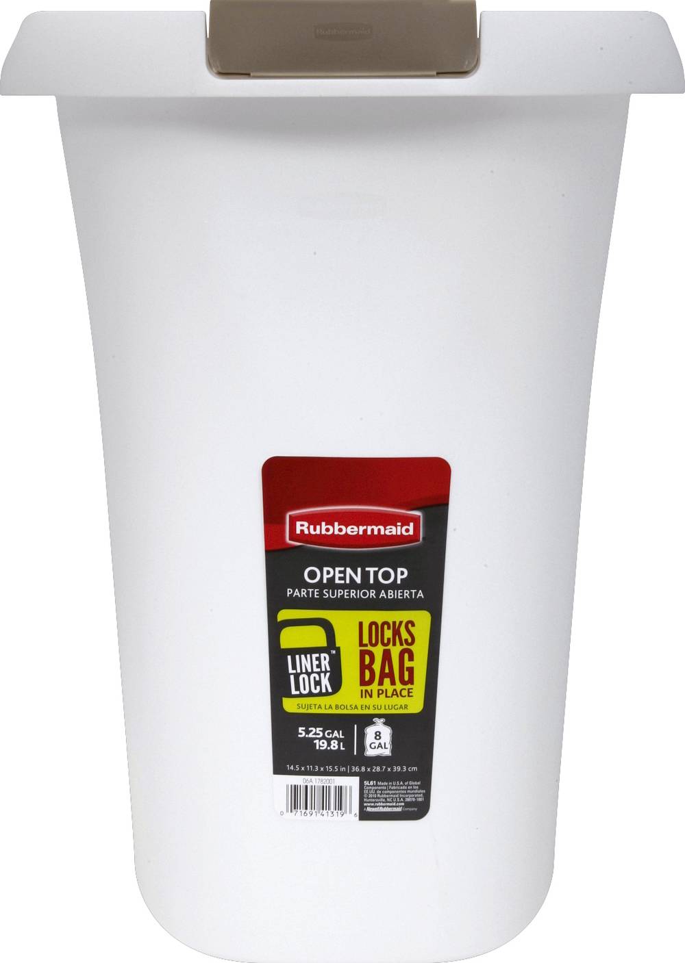 Rubbermaid Open Top Line Lock Wastebasket