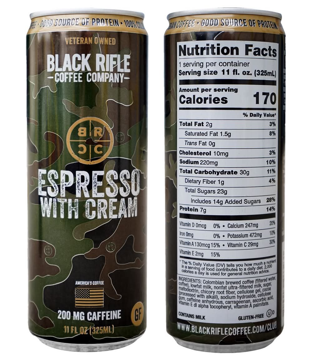 Black Rifle Coffee Company Rtd Espresso W/Cream Espresso Coffee 1 Pk