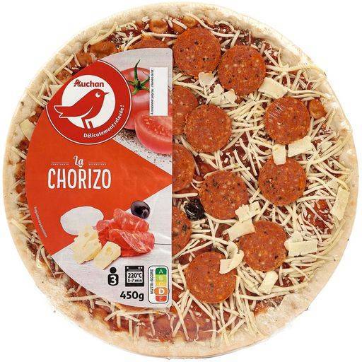 Auchan pizza au chorizo 450 gr