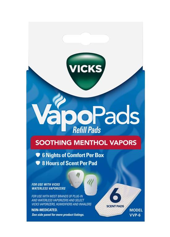 Vicks Soothing Menthol Vapors VapoPads, 6 Pack